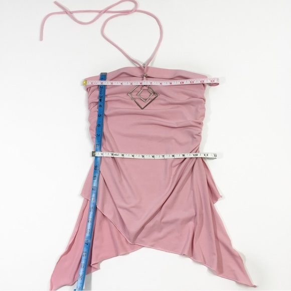 Tie Neck Layer Dress Shirt, Lightweight Stretchy Rouched, Size XXS - Picture 4 of 6